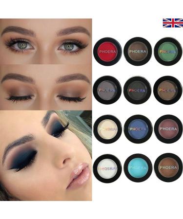 Phoera AQUAPURITY Waterproof Matte Eyeshadow Palette - 12 Pigment Colors in Face Powder Eye Shadow Compact (206 HEART) - Buy Online on SooperMarket.com