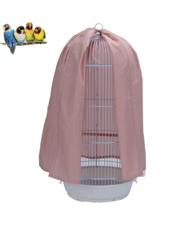 Bonaweite Birdcage Cover Parrot Cage Cover Shade Pet Universal Blackout Windproof Light-Proof Sleep Reduces Distractions Night Accessories Cloth Without Cage Pink