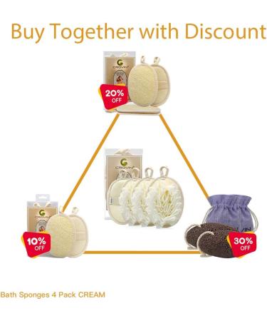 Crovin Bath Shower Pouf Sponge - 4 Pack Exfoliating Mesh Loofah Scrubber with Hand Strap for Men and Women - Premium Body Brush for Skin Cleansing and Soothing - Buy Online on SooperMarket.com