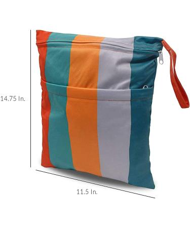 Wet Dry Bags 2 Pack - Washable Waterproof Reusable Pouch with Zipper Pocket for Diapers, Swimsuits, Travel, Gym - Orange - Buy Online on SooperMarket.com