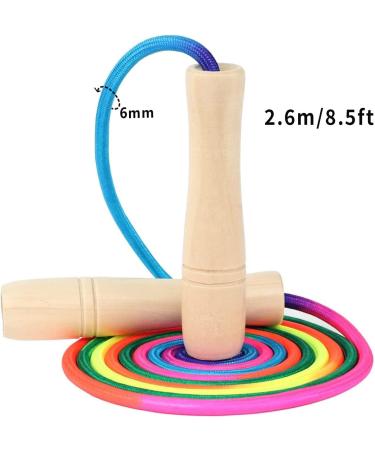 Adjustable 260 cm Skipping Rope for Kids - Wooden Handle Jump Rope for Boys & Girls - Perfect for Active Play - Buy Online on SooperMarket.com