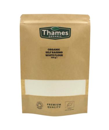 Organic Self Raising White Flour 500g - Unbleached High Protein No Additives or Preservatives Suitable for Baking Cakes Bread and Pastries - Thames Organic 500.00 g (Pack of 1)