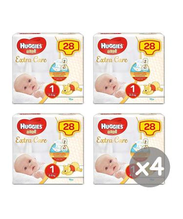 Huggies Baby Extra Care Diapers Size 1 (2-5 kg) 4 x 28 Units Size 1 (112 pcs) 4 x 28 pcs