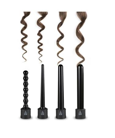 Zealite 4-in-1 Curling Wand Set | Luxurious Hair Curling Iron with Interchangeable Ceramic Barrels & Heat Resistant Glove - International Shipping - Buy Online on SooperMarket.com