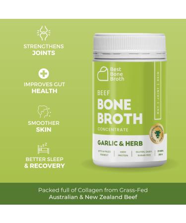 Best Beef Bone Broth Concentrate Garlic & Herb Flavor | pure liquid collagen | Grass fed Australian beef | keto  high protein  gluten free | supports joints  skin & gut | 25 servings Garlic & Herbs - Buy Online on SooperMarket.com