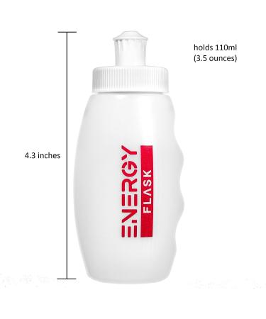 (2 Pack) 110ml Small Semi-Rigid Refillable Gu Flask for Sports Nutrition - Cycling, Running, Triathlons, Marathons - Buy Online on SooperMarket.com