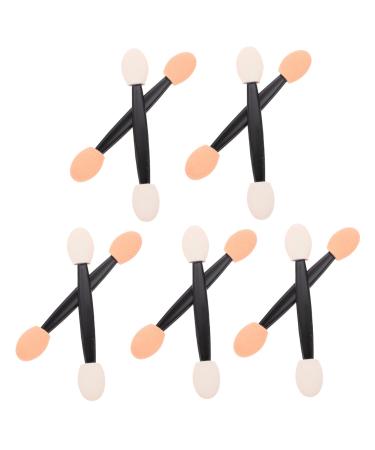 FOYTOKI 200 Pcs Double Ended Eyeshadow Brush Dual Sides Eyeshadow Sponge Eyeshadow Applicator Plastic Black