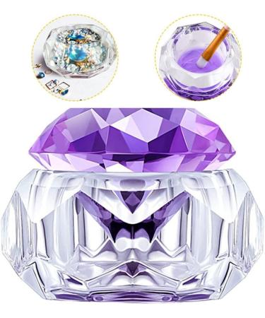 Dappen Dish Nail Art Dish Crystal Nail Art Cup Glass Liquid Powder Cup Clear Diamond Manicure Bowl with Lid Dappen Dish Cups for Nail Acrylic Liquid Powder - Buy Online on SooperMarket.com