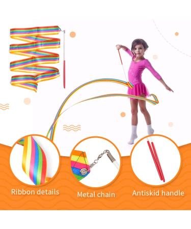 Huianer Dance Ribbons: Gymnastics Ribbon Streamers for Children - Rainbow 2pcs - Buy Online on SooperMarket.com