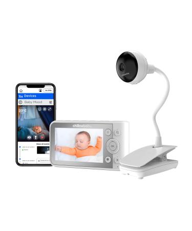 Chillax Giraffe Pro Smart Baby Monitor  WiFi Baby Monitor with Full HD 1080p Camera and 4.3 Video Parent Unit, Privacy Protection Switch, Auto Dimming LED, Gooseneck, 2-Way Audio, Night Vision