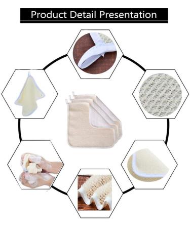 4 Pack Exfoliating Wash Cloth Towel Set for Skin Care - Soft-Weave Scrub Towel for Shower Scrubber & Dead Skin Removal - Buy Online on SooperMarket.com
