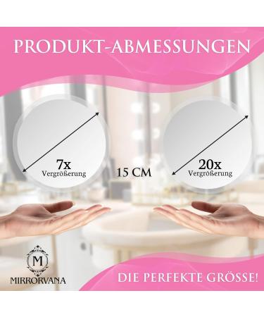 Mirrorvana 20x & 7x Magnifying Cosmetic Mirror with Suction Cup - 15 cm Round Makeup Mirror for Flawless Beauty - Buy Online on SooperMarket.com