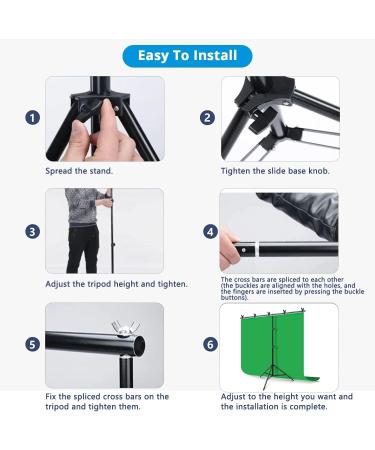 YELANGU Green Screen Backdrop Kit - 6.5X5ft Portable Studio for Streaming, Photos, Video Conferences - Buy Online on SooperMarket.com