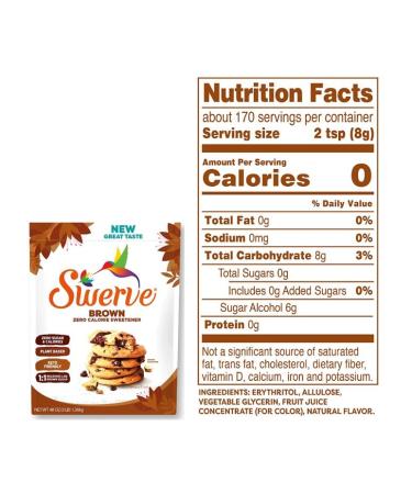 Swerve Brown Sugar Substitute - 48oz | Zero Calorie, Keto Friendly, Non-Glycemic, Gluten Free - Buy Online on SooperMarket.com