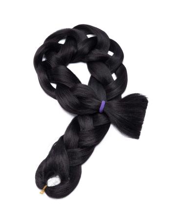 Shop Tess 41 Jumbo Braids Extensions - 5PCs 165g Synthetic Crochet Hair (Black) - International Shipping Available - Buy Online on SooperMarket.com