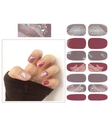 SIUSIO 112pcs Gradient Glitter Nail Wraps with Crystal Glass Nail File - Nail Polish Strips for Women and Girls in Gray - Buy Online on SooperMarket.com