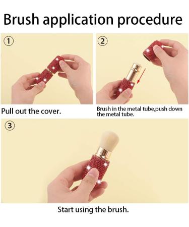 XhuangTech Bling Make Up Brush Crystal Makeup Travel Brushes Blusher Rhinestone Cover Foundation Highlight Blush Cosmetic Tools (Red) - Buy Online on SooperMarket.com