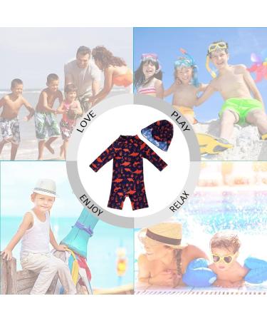 UPF 50+ Red Shark Infant Boy Swimwear One Piece with Sun Hat | 12-18 Months - Buy Online on SooperMarket.com
