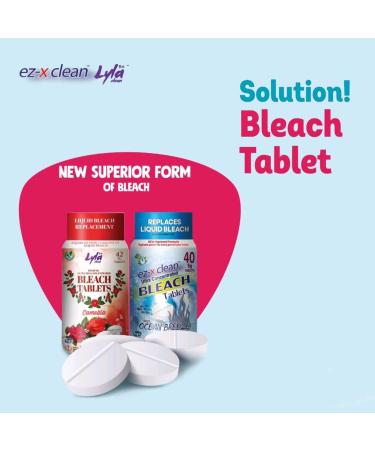 Ultra Concentrated Water Activated Bleach Tablets for Laundry & Cleaning - 40 Tablets 7.05 OZ - Phosphate Free Formula - EZ-X CLEAN - Buy Online on SooperMarket.com