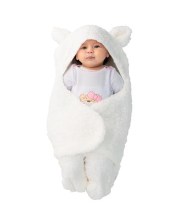CUQOO Super Soft Swaddles for Newborn - Cream - Thermal Swaddle Baby Blanket for Newborn | Baby Essentials for Newborn Baby Clothes | Newborn Swaddle Sleeping Bag Baby - 100% Cotton Baby Swaddle Wrap