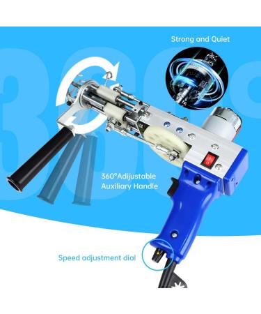 Goodcrafter 2-in-1 Electric Carpet Tufting Gun with Scissors - Handheld Rug Making Kit (Light Blue) - Buy Online on SooperMarket.com