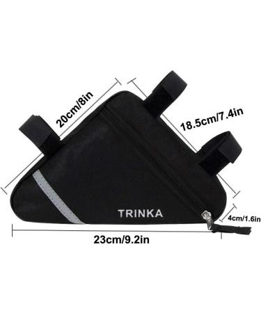 Buy Qitidasen Waterproof Bicycle Triangular Bag - Reflective Double-Sided Front Tube Frame Pocket (Black) for Safe Night Riding | International Shipping Available - Buy Online on SooperMarket.com