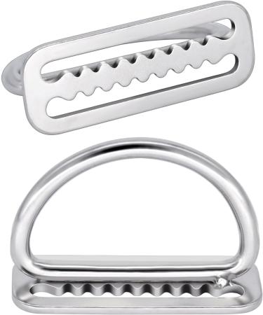 Dawitrly 2Pack Stainless Steel Weight Belt Keeper - 5cm/2'' Serrated Scuba Diving Retainer Stopper with D Ring for BCD Accessories - Buy Online on SooperMarket.com