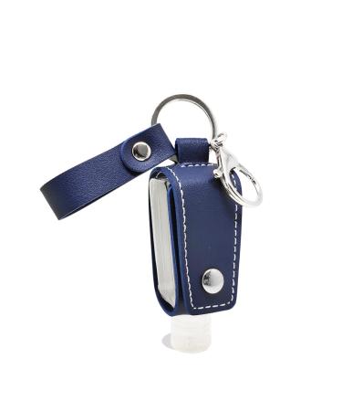 BRICUGLE Hand Sanitizer Holder Keychain with Portable Travel Mini Bottle Empty, Small Size Refillable Cosmetic Containers for Handbags, Purse, Backpack and Keys  (Blue)