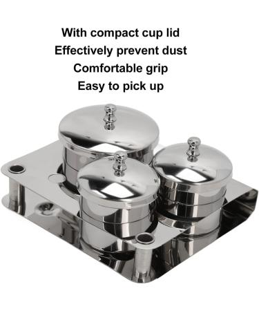 Dustproof Smooth Surface Nail Art Equipment Cup with Lids Stainless Steel Nail Powder Holder Thickening Sturdy Compact Manicure Tools for Nail Design - Buy Online on SooperMarket.com