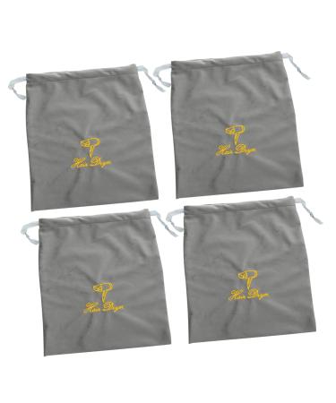 Baluue 4pcs Fabric Drawstring Bags Portable Hair Dryer Bag Drawstring Bag Hair Blow Dryer Bag