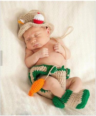 Newborn Photography Props Fisherman Set for Baby Photo Outfits - Crochet Knitted | [Brand Name] - Buy Online on SooperMarket.com