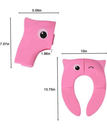 Pokanic Travel Potty Training Seat Cover with Non-Slip Silicone Pads and Carry Bag - Pink | Portable, Reusable Toilet Seat for Kids and Toddlers - Buy Online on SooperMarket.com