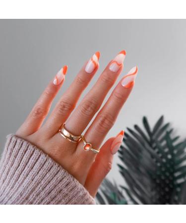 6 Packs Almond Design Press On Nails - 144 Pcs Medium Fake Nails for Women and Girls - Buy Online on SooperMarket.com