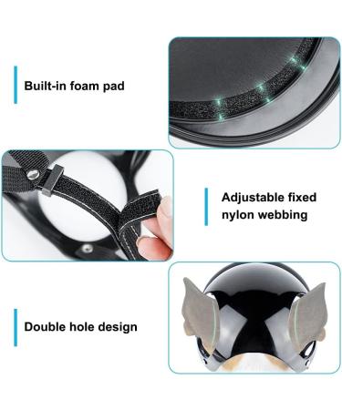 Dog Helmet Pet Motorcycle Helmet Dog Motorcycle Hard Safety Hat with Ear Holes & Adjustable Strap for Cats Small Medium Dogs - Buy Online on SooperMarket.com