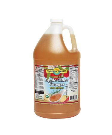Dynamic Health Organic Raw Apple Cider Vinegar with Mother | Vegan, Gluten Free, Non-GMO, Unpasteurized | 128 FL OZ