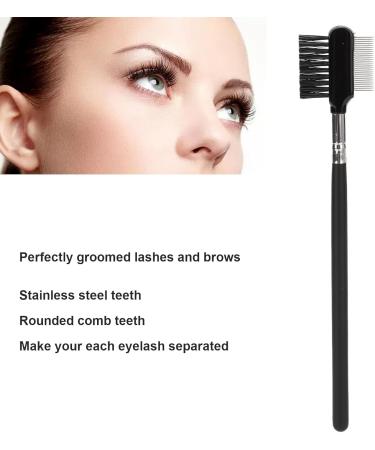 2 in 1 Eyelash Separator Brow Comb Eyebrow Brush with Stainless Steel Teeth Mascara Comb Grooming Makeup Tool Eyebrow Shaper Supplies for Eyelashes Extension - Buy Online on SooperMarket.com