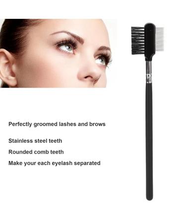 2 in 1 Eyelash Separator & Brow Comb - Stainless Steel Eyebrow Brush & Mascara Grooming Tool for Perfect Eyelash Extensions - Buy Online on SooperMarket.com