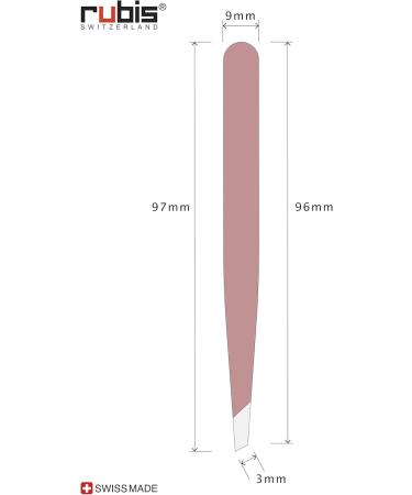 Rubis Pink Slanted Tweezers - Engraved Breast Cancer Ribbon | Premium Cosmetic Tools - International Shipping - Buy Online on SooperMarket.com