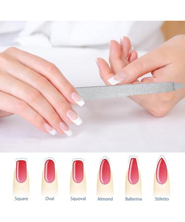 Professional 8-Piece Metal Nail File Set with Leather Covers - Coarse and Fine Double-Sided Tools for Manicure and Pedicure - Ideal for Thick Natural Nails - 15 PCS - Buy Online on SooperMarket.com