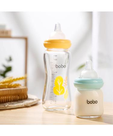 YOHKOH Natural Glass Baby Bottle Gift Set, Anti-Colic, Wide Neck, 8.8oz (Pack of 4) Green - Buy Online on SooperMarket.com