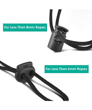 ERKOON 40 PCS Plastic Cord Locks End Spring Stopper Set for Drawstring Bags - Double-Hole and Single-Hole Black Fastener Slider - Buy Online on SooperMarket.com