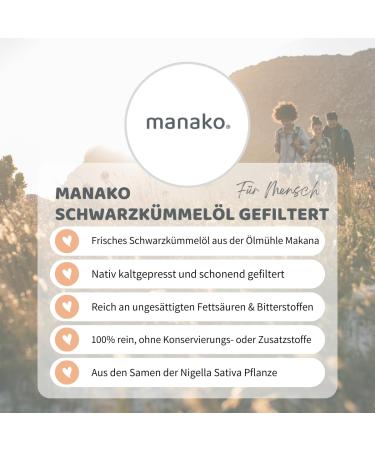 Manako Black Cumin Oil 500ml - 100% Pure Freshly Cold Pressed | Premium Quality for Health & Wellness - Buy Online on SooperMarket.com