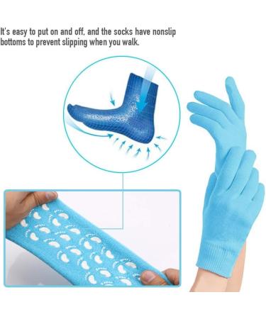 JIAHAO Moisturizing Spa Gloves and Socks for Dry Feet Thermoplastic Gel Repair to Heal Eczema Cracked Skin Calluses Cuticles Gel Lining Infused with Essential Oils Vitamins to Soften Skin - Buy Online on SooperMarket.com