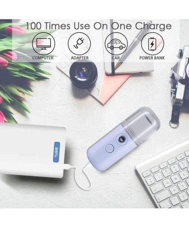 Mini Facial Mister & Steamer USB Rechargeable Mist Sprayer for Face Daily Makeup Skin Care - Blue 30ml - Buy Online on SooperMarket.com