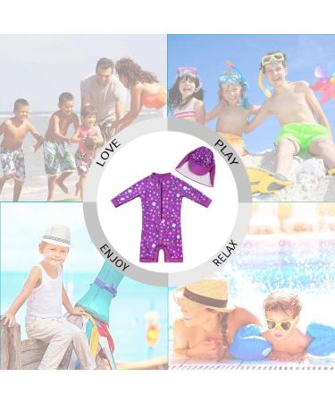 UPF 50+ Sun Protection Baby Swimwear | Purple Toddler Swimsuit (3-6 Months) - Buy Online on SooperMarket.com