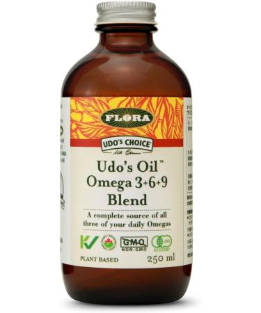 Flora - Udo s Oil Omega 3+6+9 Blend 100% Sustainable Plant-Based Balanced 2:1 Ratio of Omega-3 & Omega-6 Non-GMO + Organic + Vegan + Keto-Friendly 250 mL Liquid Glass Bottle - Buy Online on SooperMarket.com