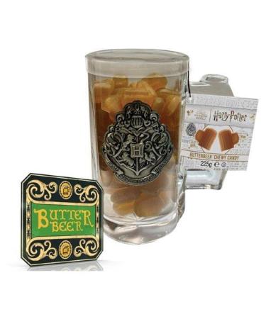 Jelly Belly Harry Potter Glass Mug (and Coaster) and Chewy Beer Butter Candy 225g Multi