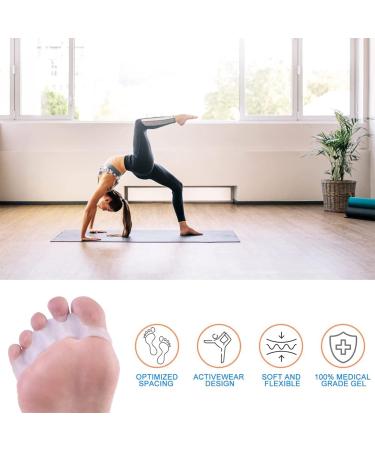 2 Pair Gel Toe Separators - Bunion Corrector for Women & Men - Toe Spacer & Straightener - White - Buy Online on SooperMarket.com