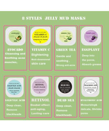 Rose Jelly Face Mask | 18 Packs | Hyaluronic Acid & Green Tea Skin Care | Shop Internationally - Buy Online on SooperMarket.com