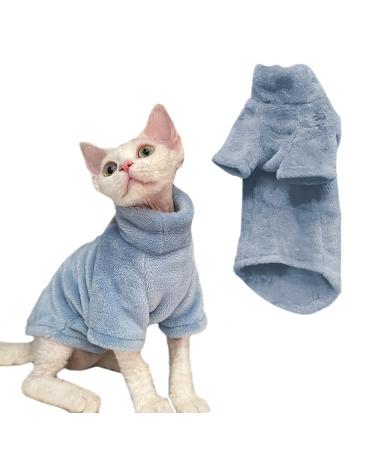 NAVESO Cats Vest Turtleneck Sweater Sphinx Hairless Cat Clothes Kittens Winter Clothes Two-Legged Pet Turtleneck Sweater and Vest for Sphynx Hairless Cat Chihuahua Bulldogs (Blue) L